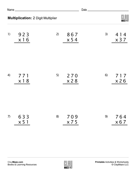 multiplication using 3 digits with 2 digit multiplier set 2 homeschool books math workbooks and free printable worksheets